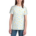 thumbnail image 3 of Wukai Daisies Flowers Youth Unisex Short Sleeve T-Shirt for Boys, Girls, Teens, and Kids-X-Small, 3 of 7