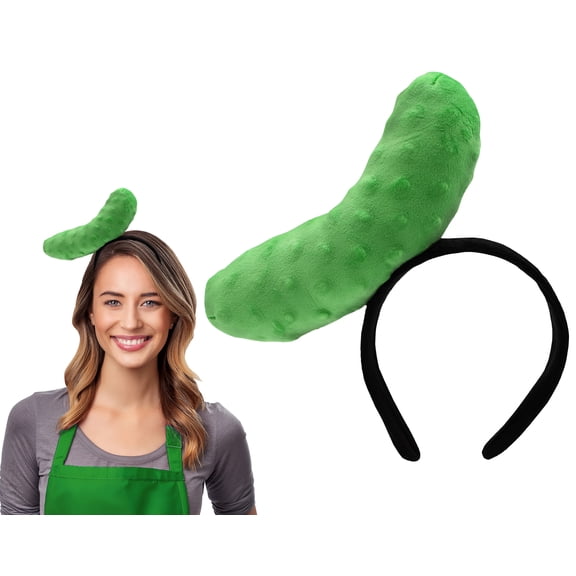 Adult Fun Mini Pickle Hat Cucumber Headband Novelty Food Hat Vendor Costume