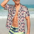 thumbnail image 7 of Logiee Skull Guitar record lips Print Mens Hawaiian Shirts,Loose-Fit Short Sleeve Button Down Tropical Aloha Beach Shirt,Summer Vacation Wedding Tops,Medium, 7 of 7