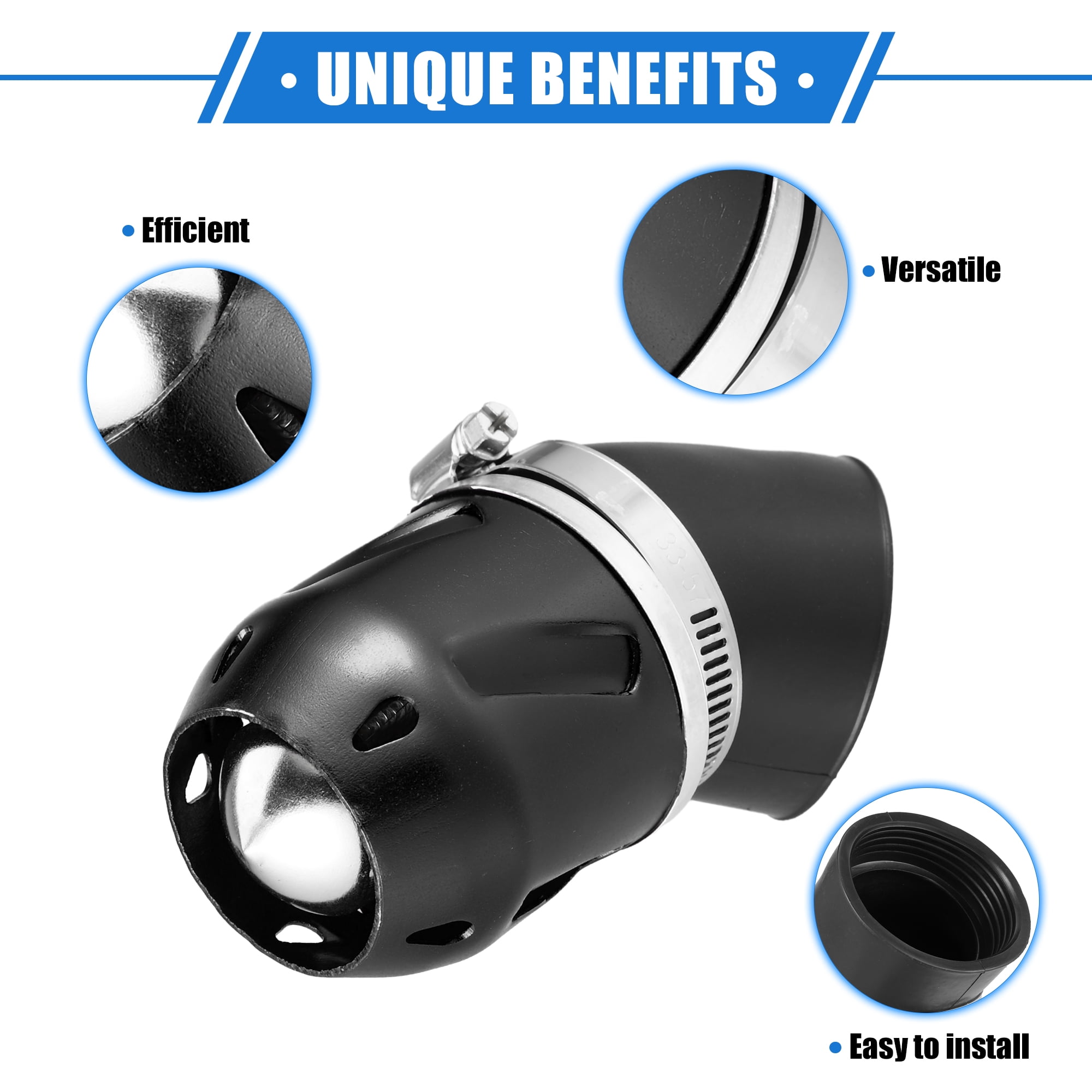 Unique Bargains Universal Motorcycle Air Filter 26/35/42/48mm ID Motorcycle ATV Black