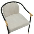 thumbnail image 6 of Crista Modern Upholstered Dining Chair, Metal Frame, Beige + Black + Gold, Set of 2, 6 of 8