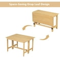 thumbnail image 2 of 47" Folding Dining Table, Space Saving Foldable Drop Leaf Table for Small Places, Extendable Folding Kitchen Table for Living Room, Natural, 2 of 9