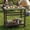 Dark Brown, variant on LOYALICE Outdoor Kitchen Cart with Stainless Steel Top – Weatherproof HDPE Serving Trolley with Wheels & Storage Shelf for Patio, BBQ & Backyard Parties, Navy Blue