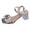 Silver, variant on Women's Heels Ankle Strap Square Open Toe Clear Heeled Sandals Sequin Butterfly Elegant Pumps Dress Shoes Black Size 8