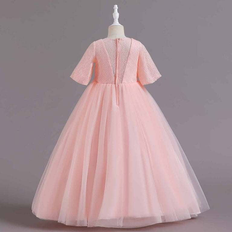 sachin and babi light blue dress Lilgiuy Baby Girls Middle-aged Girl Maxi Dress Vintage Photo Gown Spring  Summer Tulle Flower Fairy Style Dress for 5-14Y