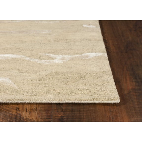 5'x7' Beige Blue Hand Tufted Abstract Indoor Area Rug