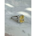 thumbnail image 6 of Sterling silver simulated yellow diamond pave halo ring, 6 of 7
