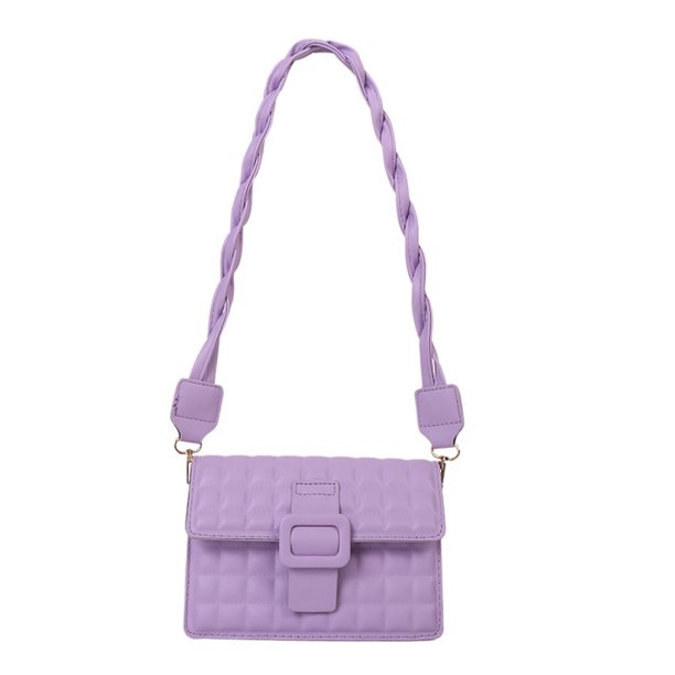 Bolso de cuero artificial con forma de rombo, tendencia, nueva moda, bolso de mensajero, bolso pequeño sencillo de un solo hombro, morado