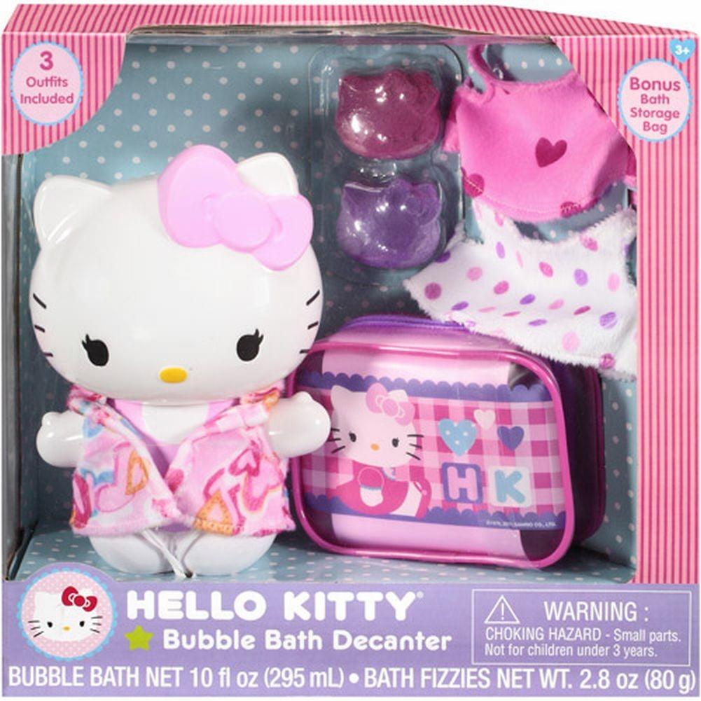Sanrio Hello Kitty Bubble Bath Decanter Set with 3 Outfits & 2 Fizzies