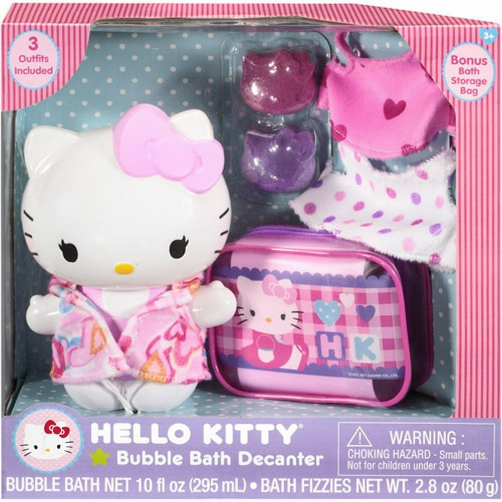 Sanrio Hello Kitty Bubble Bath Decanter Set with 3 Outfits & 2 Fizzies