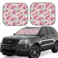 thumbnail image 2 of Daiia Purple Watercolor Flowers 2PCS Car Windshield Sun Shade, Foldable Sun Shield for Car Front Window, Auto Sun Blocker Visor Protector Universal for Truck SUV Pickup-Large, 2 of 7