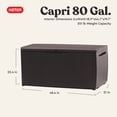 thumbnail image 2 of Keter Capri 80 Gallon Durable Weatherproof Resin Deck Box Organization and Storage for Outdoor Patio and Lawn, Rattan Espresso Brown, 2 of 15