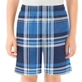 thumbnail image 2 of Blue Checkered Pattern Athletic Shorts Breathable with Comfort Fit Drawstring Casual Sweatshorts Small, 2 of 9