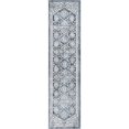 thumbnail image 1 of 2' x 8' Blue and Ivory Border Rectangular Rug Runner, 1 of 3