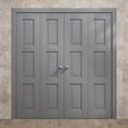 thumbnail image 3 of Sliding Closet Double Bi-fold Doors 72 x 84 inches | Ego 5010 Painted Grey Oak | Sturdy Tracks Moldings Trims Hardware Set | Wood Solid Bedroom Wardrobe Doors, 3 of 4