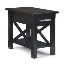 Simpli Home Kitchener Solid Wood Narrow End Table with Drawer in Hickory Brown