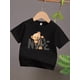 thumbnail image 1 of Camiseta informal de verano para niña con cuello redondo y estampado de oso, 95 % algodón, ligera y elástica, manga corta a la moda., 1 of 7
