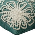 thumbnail image 2 of Pillow Cover, Teal Blue Pillow Cover 18x18 inch (45x45 cm), Handmade Pompom Lace Flower Floral Theme Cushion Cover, Square Silk Throw Pillows Cover, Floral - Snowy Blooms, 2 of 3