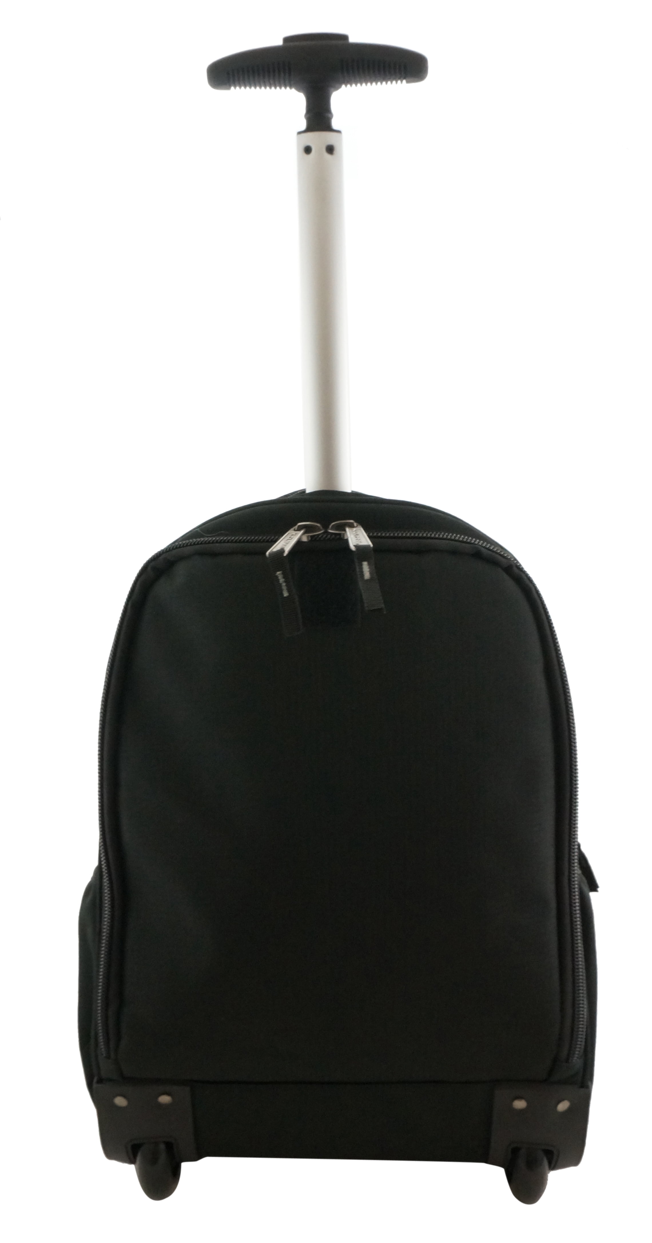 K-Cliffs Unisex Heavy Duty Rolling School Backpack with Wheels and Safety Reflective Stripe Black