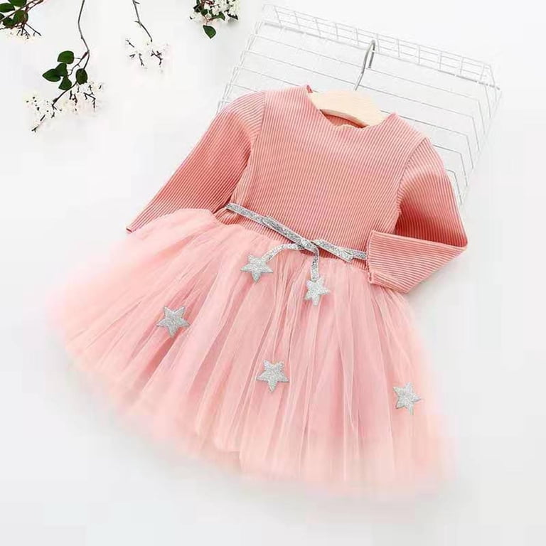 VIKITA Toddler Girls Knitted Sweater Dress – Long Sleeve Tutu Party Dress For Kids 2-8 Years, Birthday & Holiday Outfit