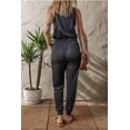 thumbnail image 2 of Versatile Sleeveless Black Jumpsuit for Women - Adjustable Drawstring Waist | [ZhiHiMeRi] | (US 8-10)M, 2 of 8