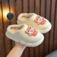 thumbnail image 3 of XIYON Toddler Girls Boys Slippers Warm Winter Indoor Outdoor Lined Cartoon Soft Sole Shoes For Toddler Kids 3.5-4 Years, 3 of 7