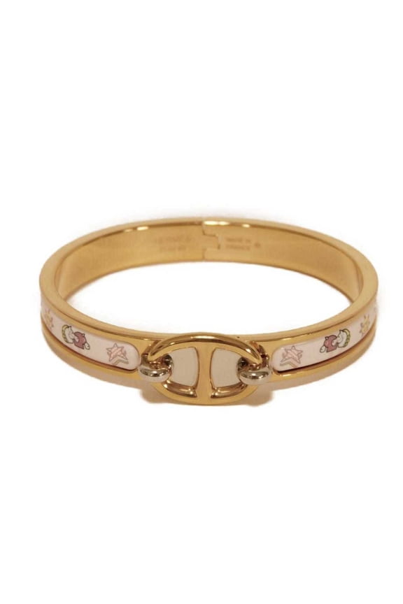 Pre-Owned Hermes Herms Mini Click PM Chaine d'Ancre Horse Bracelet in Pink Gold... (Good)