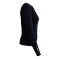 thumbnail image 3 of Suéter George para Mujer, con Cuello Redondo Botón en Puño Negro Talla EG, 3 of 4