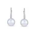 thumbnail image 2 of Bling Jewelry Womens Simple Iridescent Peacock Freshwater Pearl Drop Ball Earrings in Sterling Silver, 2 of 4