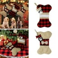 thumbnail image 6 of Jwshufel 2 Pack Pet Christmas Stocking Christmas Decorations Christmas Ornaments Flannelette Plaid Snowflake Dog Paw Design Gift Bag Home Decor Hotels Malls Parties Create Festive Cheer 8.7In Red, 6 of 9