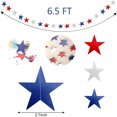 thumbnail image 2 of Topboutique 6 Strings Star Streamers Banner, Red White Blue Decorations, Patriotic Star Garland, Paper Star Banner Decor for Independence Day Memorial Day BBQ Holiday Party Supplies, Total 39.4 ft, 2 of 7