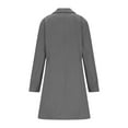 thumbnail image 5 of Long Sleeve Shirts for Women Coats For Women Wool Blend Thicken Stand Collar Single Breasted Trench Coat Fashion A Line Fall Winter Jackets Grey, 5 of 9