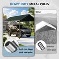 thumbnail image 3 of TANGJEAMER 10x20 ft Metal Carport Car Canopy Portable Car Tent Garage, Green, 3 of 7