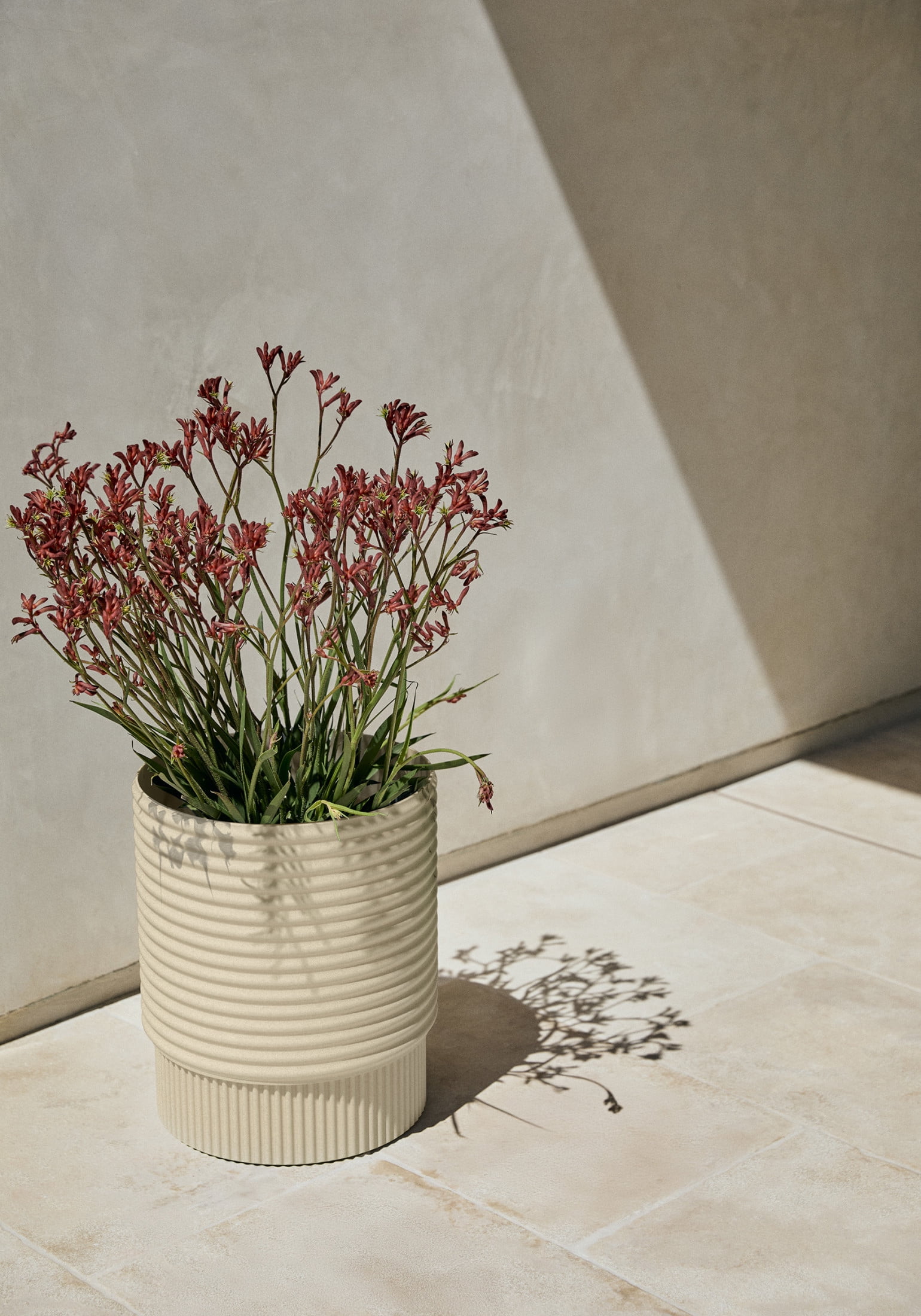Veradek Mod Series 17" Plastic-Stone Medum Planter - (Sand)