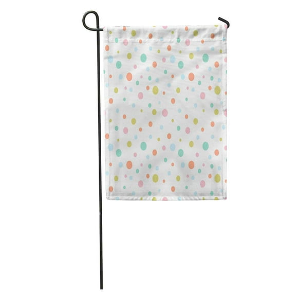 POGLIP Pink Ball Colorful Dots Pattern Blue Pois Small Circle Kid Garden Flag Decorative Flag House Banner 12x18 inch