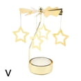 thumbnail image 1 of Golden Hot Rotating Candle Holder Christmas Revolving Metal Transit Home Windmill Decoration Lantern U9S7, 1 of 9