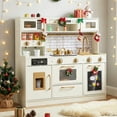 thumbnail image 2 of INFANS Kids Kitchen Playset, Wooden Pretend Play Kitchen with Realistic Light Sound, Toddler Cooking Toy for Boys Girls Aged 3+, 2 of 11