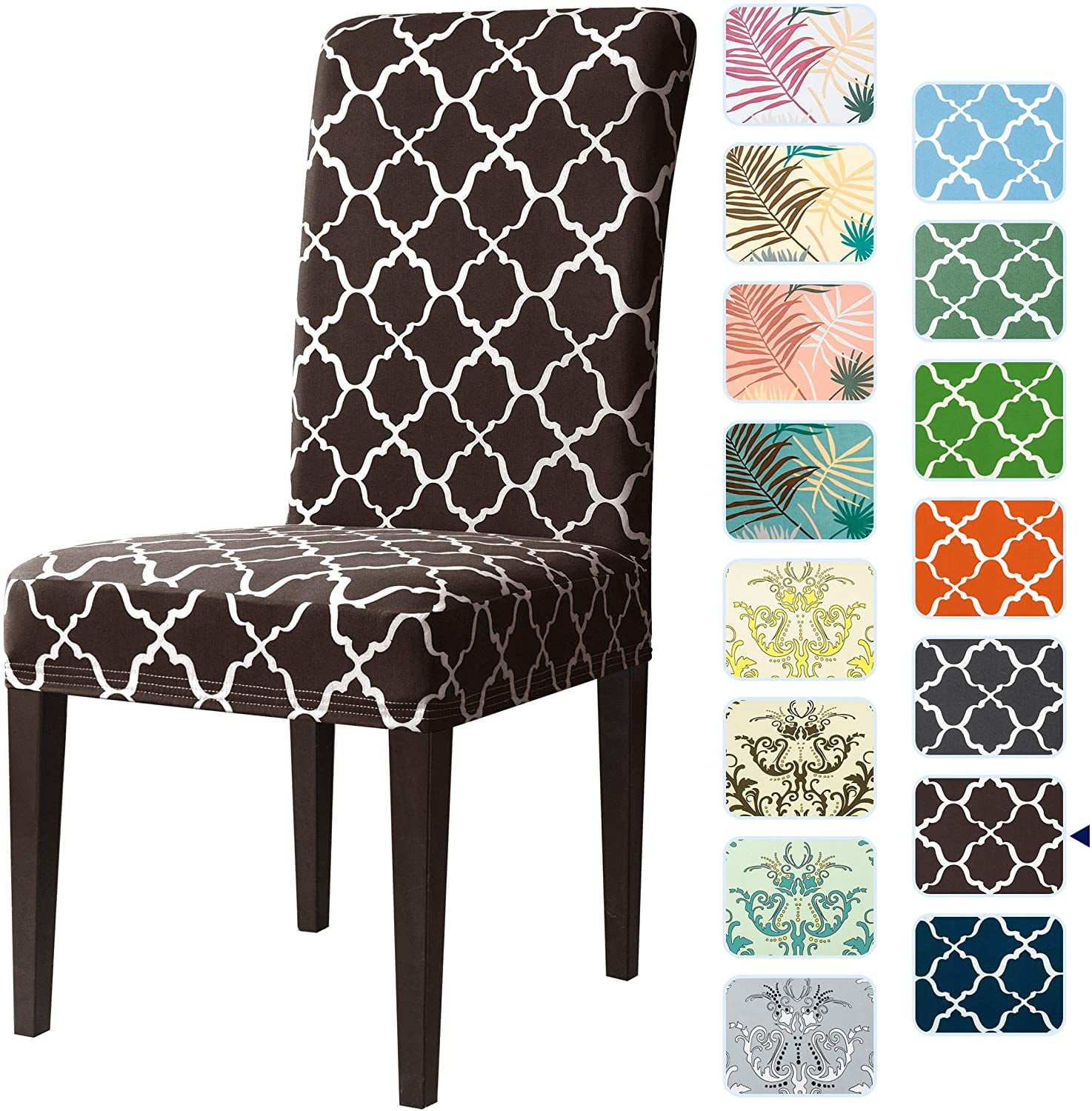 Subrtex Printed Dining Chair Slipcover Removable Washable Furniture Protector Stretchable Seat