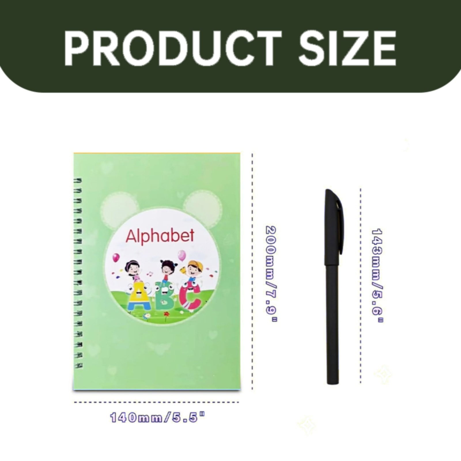 Clearance Notebook under $10,Reusable Grooved Handwriting Workbooks Copybook Writing Copy Books To Help Improve Their Handwriting Ink Age 3 8 ​Calligraphy For s 10ml