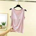 thumbnail image 2 of Yubnlvae Y2K Striped Backless Crop Tanks - Women's Sleeveless Going-Out Tops (Adjustable Spaghetti Straps, Chest Padding) Pink XXL, 2 of 7