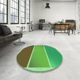 thumbnail image 4 of Ahgly Company Machine Washable Indoor Round Transitional Seaweed Green Area Rugs, 4' Round, 4 of 7