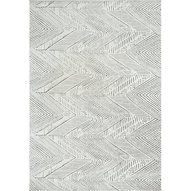 Dynamic Rugs LT9128142190 7 Pi 10 x 10 Pi Lotus 8142 Tapis de Surface&44; 190 Ivoire & Gris