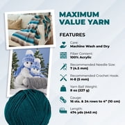 Mary Maxim Maximum Value Worsted Weight Acrylic Dark Teal Yarn, 100 Yards