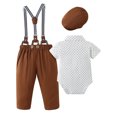 thumbnail image 3 of Baby Boy Clothes Suit 0-18M Newborn Infant Outfit Shirt Bowtie Hat Romper Suspender Pant Clothing, 3 of 13
