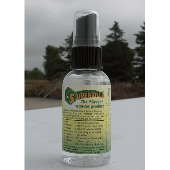 Superzilla - Powerful All-Purpose Cleaner and Lubricator – “The Green Wonder Product” – 1.9oz Spray Bottle