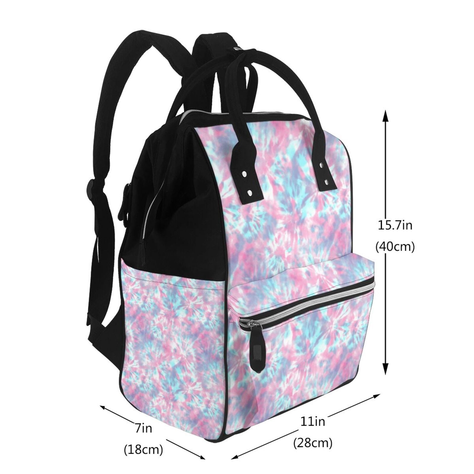 Ratiio Tie Dye Mummy Backpack - Waterproof Twill Canvas, Large Capacity Diaper Bag with Multiple Pockets and Adjustable Straps