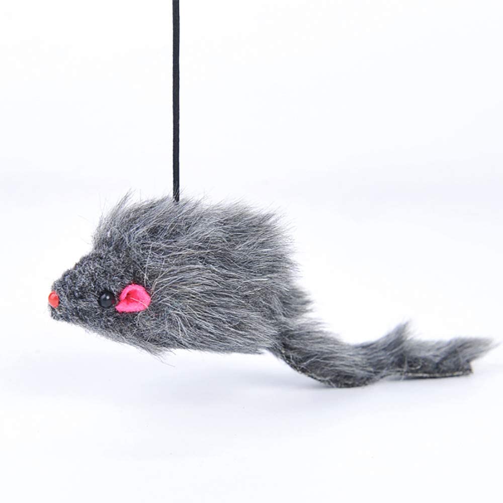 cat toy mouse on string