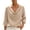 Khaki, variant on cocolona Womens Summer Linen Tops Cowl Neck 3/4 Sleeve Shirts Dressy Casual Solid Color Blouses