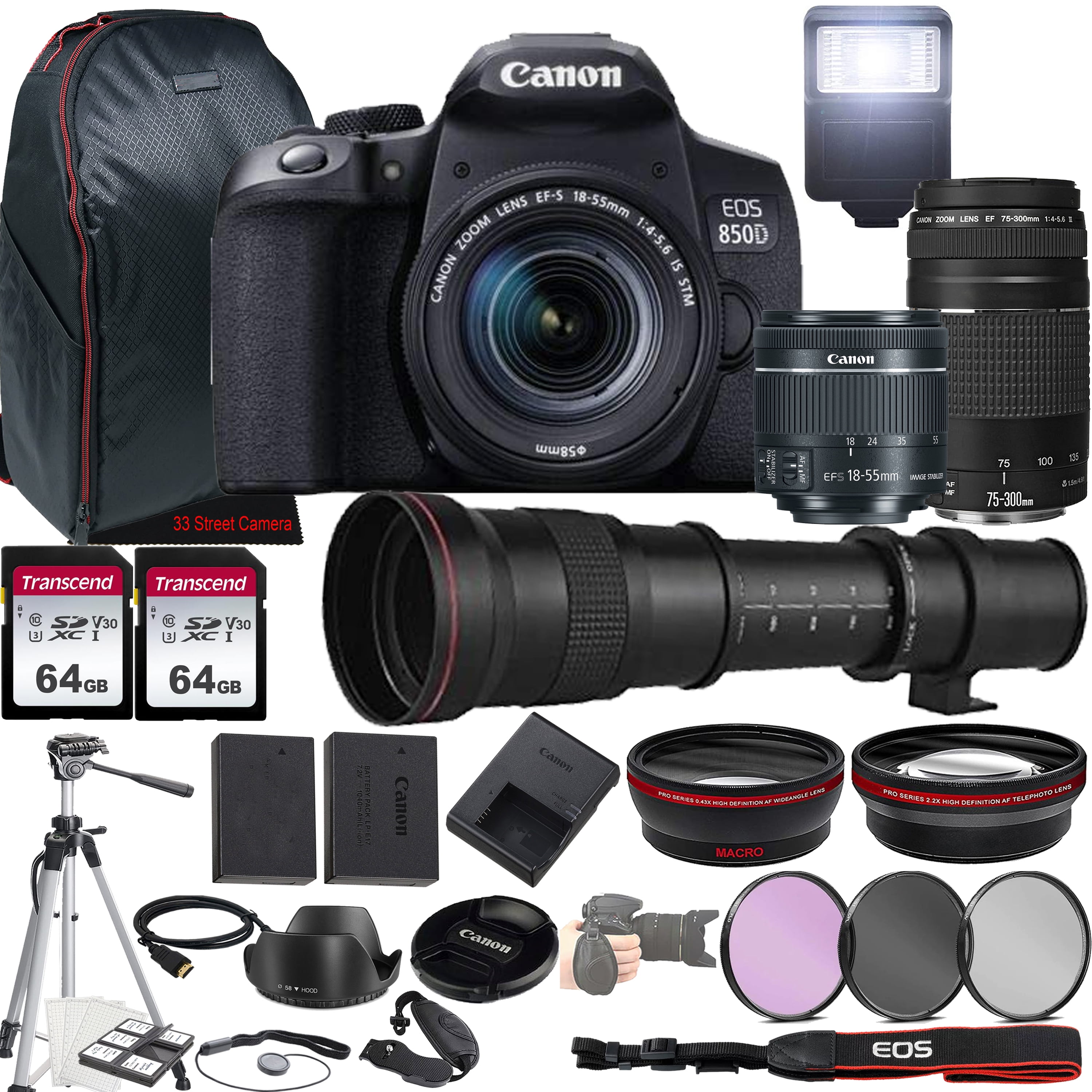 Canon EOS 850D (Rebel T8i) DSLR Camera w/EFS 1855mm F/45.6 IS STM