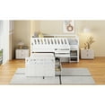 thumbnail image 6 of Mikeor Furniture L-shaped Space-Saving Twin Loft and Twin Platform Bed with 7 Drawers and Full Guardrails(WHITE) C4BAAK, 6 of 9